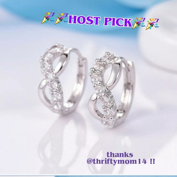 Jewelry - 18kgf infinity cz earrings cuffs mini hoops